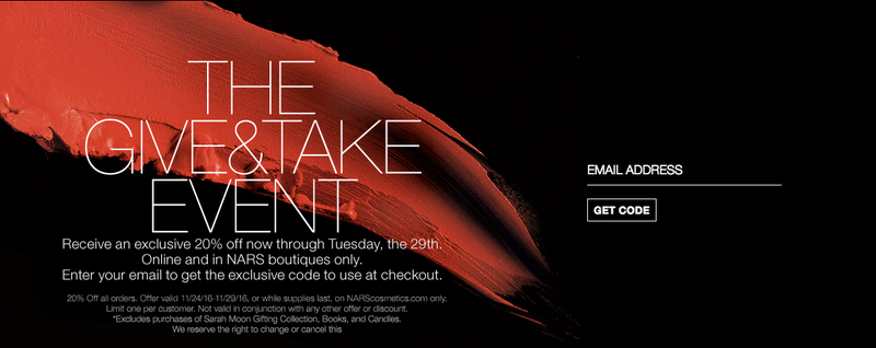 NARS: 20% off all orders